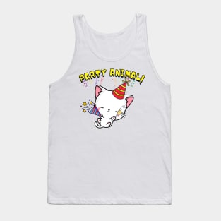 Party Animal White Cat Tank Top